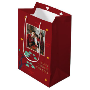 Trendy Chinese Maan Nieuwjaar Foto Gift Bag Medium Cadeauzakje