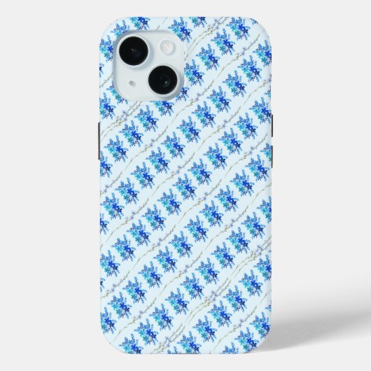 Trendy chique botanische blauwe Waterverf Case-Mate iPhone Case (Achterkant)
