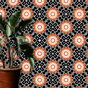 Trendy Chique Marokkaanse Zwart Sinaasappel Wit Ge Behang