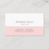 Trendy Chique Monogram Eenvoudig Blush Roze Plain Visitekaartje (Voorkant)