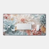 Trendy chique zachte lichte pastel 3D bloemen Bureaumat (Keyboard & Muis)