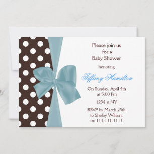 trendy chocolade blauwe boeg Baby shower Kaart