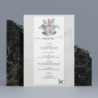 Trendy Christmas Bell Party Elegant Holidays Menu