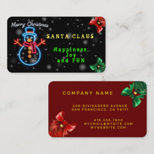 Trendy Christmas Neon Holiday Collectie Visitekaartje
