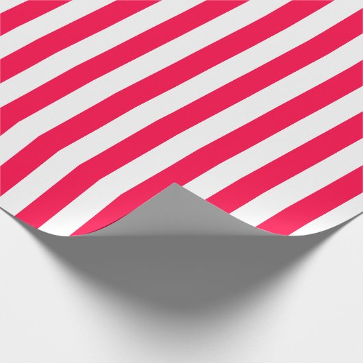 Trendy Christmas Red White Stripes Sjabloon Cadeaupapier (Hoek)