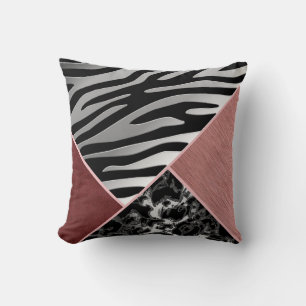 Trendy Chrome Suede Zilver Zwart Roze Dierenprint Kussen