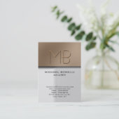 Trendy chubby grijs beige stijlvol visitekaartje (Staand voorkant)