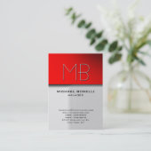 Trendy chubby gris rouge séduisant carte de visite (Debout devant)