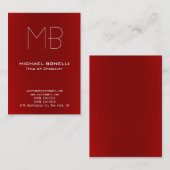 Trendy chubby modern red background visitekaartje (Voorkant / Achterkant)