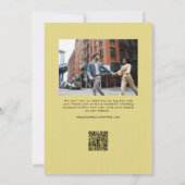 Trendy citrus yellow stylish script two photo save the date (Achterkant)