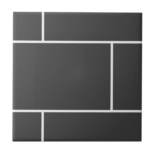 Trendy Classic Black Subway Ceramic Tile Tegeltje (Voorkant)