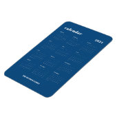 Trendy Classic Blauw Voljarig 2024 Kalender Magneet (Linkerzijde)