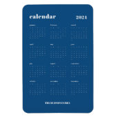Trendy Classic Blauw Voljarig 2024 Kalender Magneet (Verticaal)