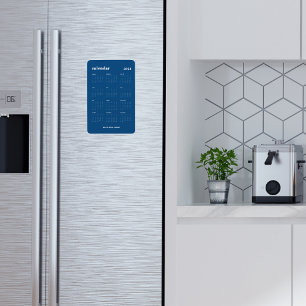 Trendy Classic Blauw Voljarig 2024 Kalender Magneet
