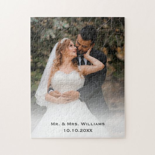 Trendy Classic Bride and Groom Wedding Photo Legpuzzel (Verticaal)