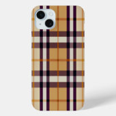 Trendy Classic Plaid Paarse en Beige Case-Mate iPhone Case (Achterkant)