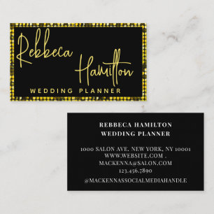 Trendy Classy elegante gouden glitter weddingplann Visitekaartje