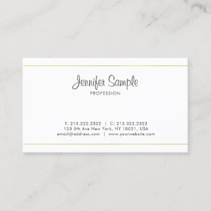 Trendy Clean Elegant Goud Wit Plain Professional Visitekaartje