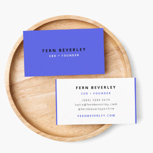 Trendy Cobalt Blue Modern Minimal Simple Stylish Visitekaartje