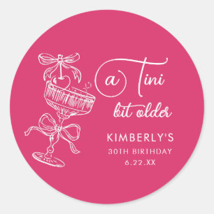 Trendy Cocktail Een Tini Ouder 30e Verjaardag Ronde Sticker