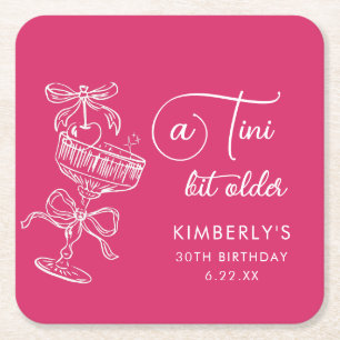 Trendy Cocktail Een Tini Ouder 30e Verjaardag Vierkante Kartonnen Onderzetter