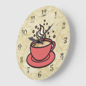 Trendy Coffee Theme Kitchen Wall Clocks Grote Klok (Hoek)