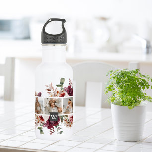 Trendy Collage Family Foto Colorful Flowers Gift Waterfles