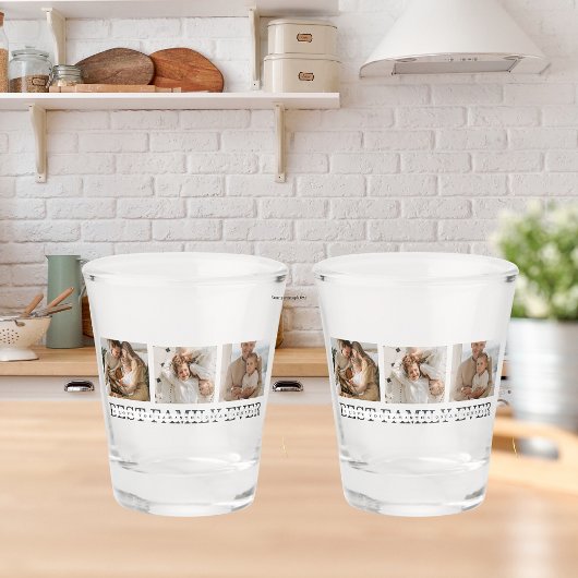 Trendy Collage Foto & Best Family Ever Best Gift Shot Glas