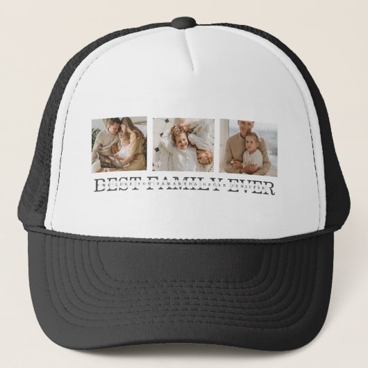 Trendy Collage Foto & Best Family Ever Best Gift Trucker Pet (Voorkant)