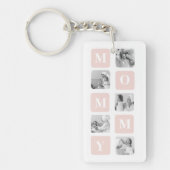 Trendy Collage Foto & Pastel Roze Beste mamedift Sleutelhanger (Voorkant)