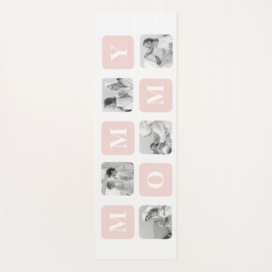 Trendy Collage Foto & Pastel Roze Beste mamedift Yogamat (Achterkant)