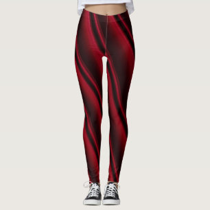 Trendy coloré rouge et noir Paint Swirl Legging