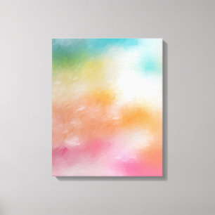 Trendy Colorful Abstract Art Red Pink Blue Paars Canvas Afdruk