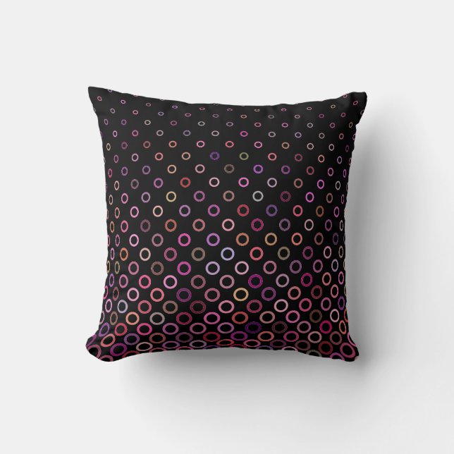 Trendy Colorful Circles Pattern on Black Kussen (Voorkant)