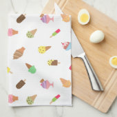 Trendy Colorful Ice Cream Pattern Personalized Theedoek (Quarter Fold)