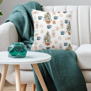 Trendy Colorful Kerstpatroon WATERVERF Kussen