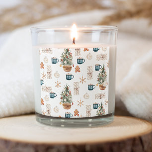 Trendy Colorful Kerstpatroon   WATERVERF Vierkante Sticker