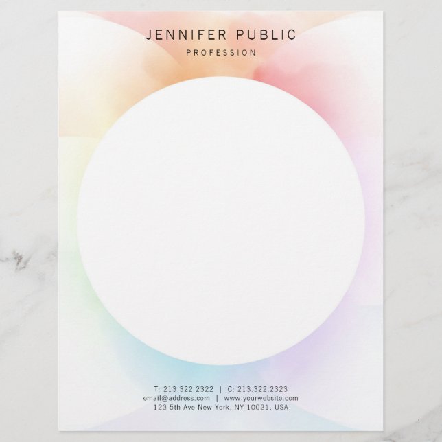 Trendy Colorful Modern Simple Design Sjabloon Briefhoofd (Voorkant)