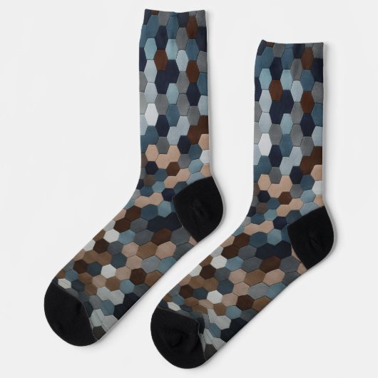 Trendy Colorful Patterned  Socks Sokken (Links)