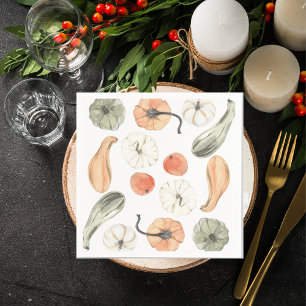 Trendy Colorful Pumpkin Pattern Autumn Vibes Servet