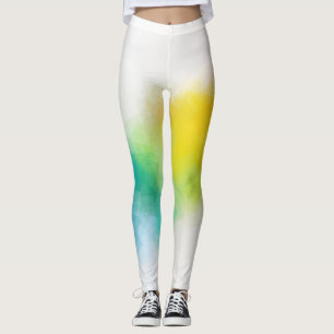 Trendy Colorful Roze Blauw Groen Geel Modern Leggings