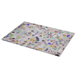 Trendy Colorful Shiny Stones Terrazzo Pink Design Snijplank