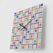 Trendy Colorful Vierkante Klok (Hoek)