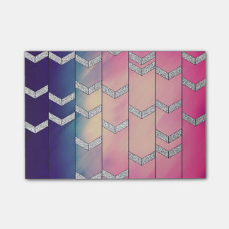 Trendy Colorful Waterverf Arrow Zig Zag Glitter Post-it® Notes