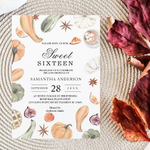 Trendy Colorful Waterverf Pumpkin   Autumn Vibes Kaart