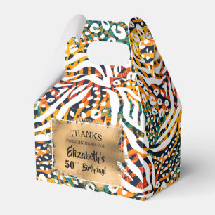 Trendy Colorful Zebra Animal Print Bedankdoosjes