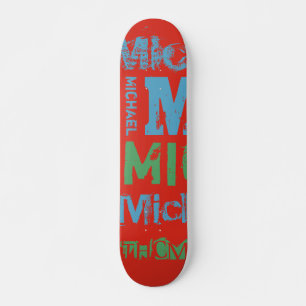 Trendy Colorways Typography Word Cloud Skateboard