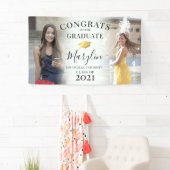 Trendy Congrats 2 Photo Graduation Party Spandoek (Insitu)