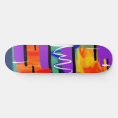 Trendy Cool Abstracte Kleurrijke Kunstwerk Mode Skateboard (Horizontaal)