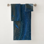 Trendy Cool Blue Marble Pattern Bad Handdoek (Insitu)